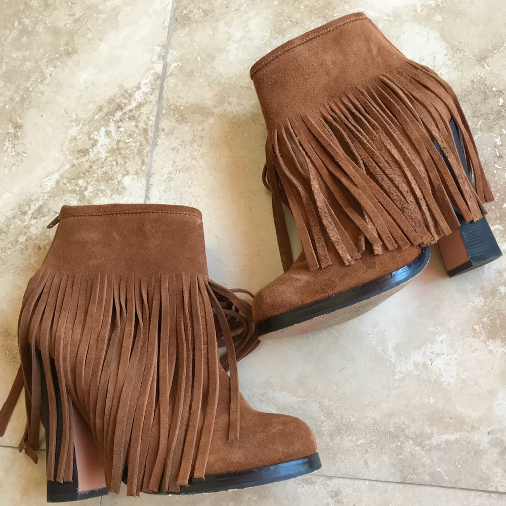 Suede Fringe Boots